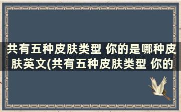 共有五种皮肤类型 你的是哪种皮肤英文(共有五种皮肤类型 你的是哪种皮肤)